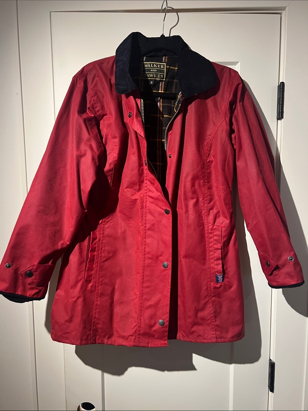 NWOT Women's Red Trench Coat with Cord Collar